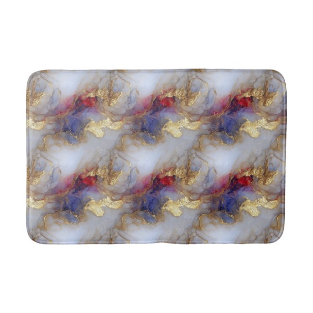 Tapis De Bain Texture abstraite d'encre alcoolique avec des acce (Devant)
