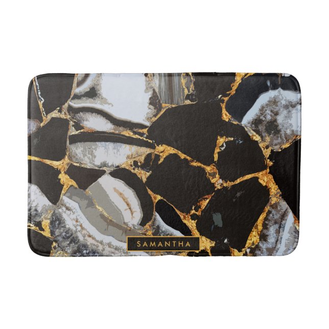 Tapis De Bain Texture Abstraite en marbre (Devant)