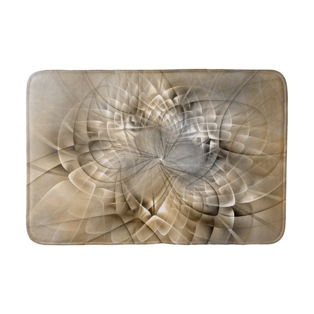 Tapis De Bain Texture d'art fractal moderne abstrait tons de ter (Devant)