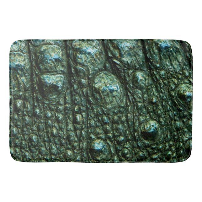 Tapis De Bain Texture de la peau de l'alligator vert (Devant)