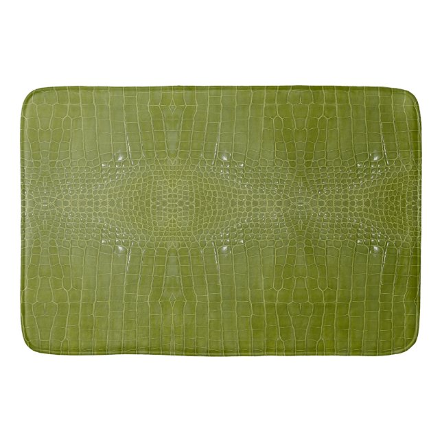 Tapis De Bain Texture de l'alligator vert citron (Devant)