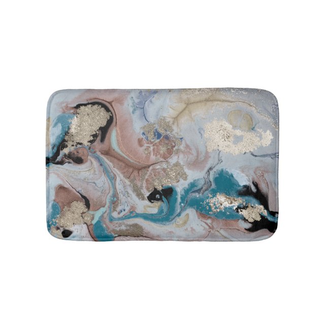 Tapis De Bain Texture de marbre doré cool (Devant)