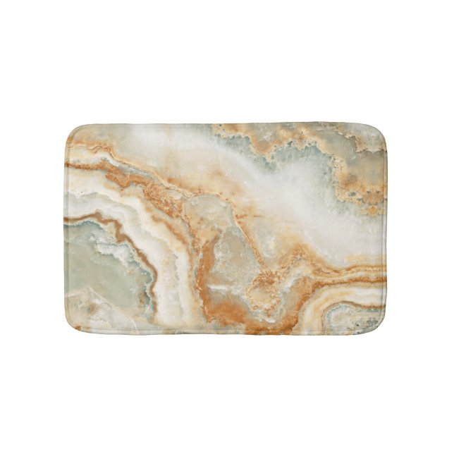 Tapis De Bain Texture de pierre marron et beige (Devant)