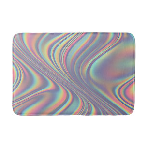 Tapis De Bain Texture de tourbillon holographique iridescent