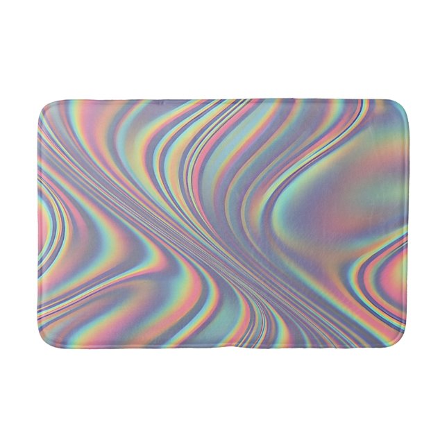 Tapis De Bain Texture de tourbillon holographique iridescent (Devant)