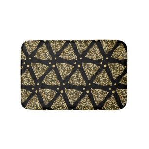 Tapis De Bain Texture d'or moderne Abstrait Triangles Motif