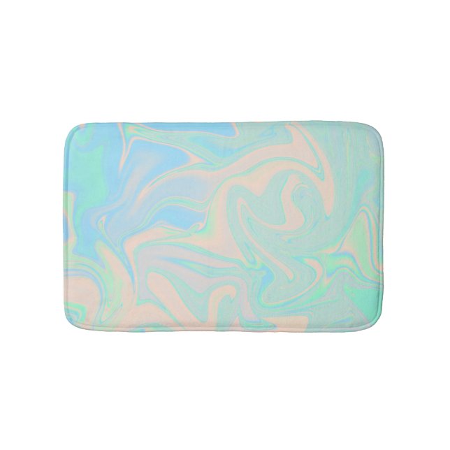 Tapis De Bain Texture irisée holographique liquide (Devant)