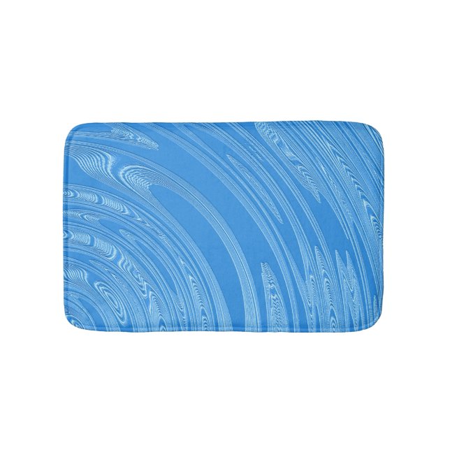 Tapis De Bain texture métallique argentée bleue abstraite (Devant)