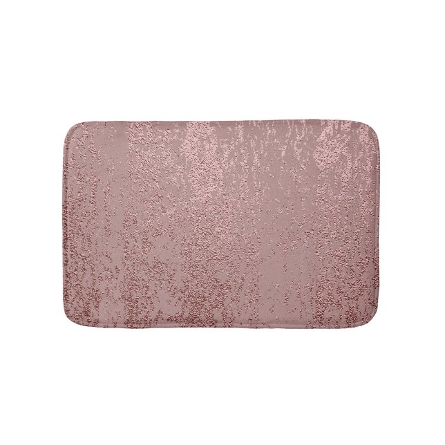 Tapis De Bain Texture or métallique, quartz rose. (Devant)
