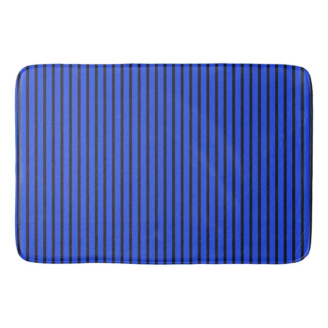 Tapis De Bain texture rayée bleue (Devant)