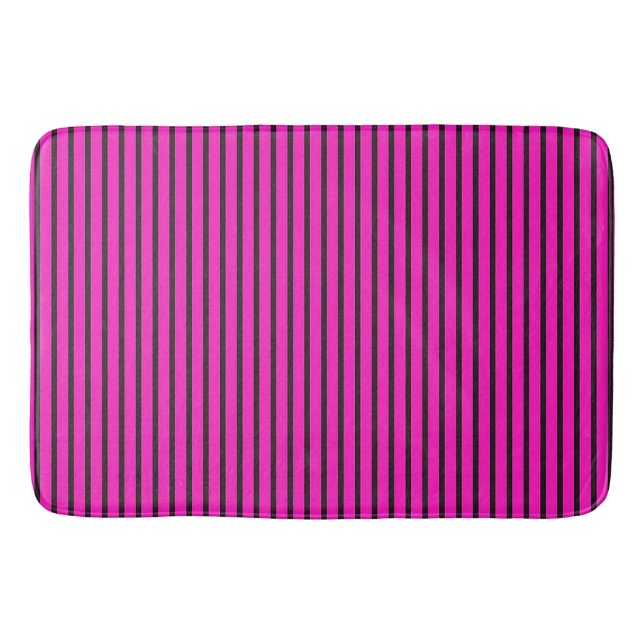 Tapis De Bain texture rayée rose (Devant)