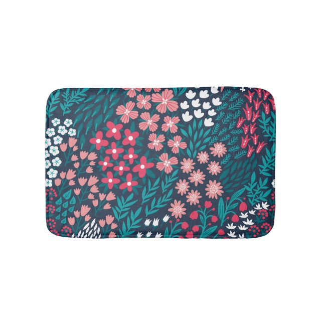 Tapis De Bain Texture vintage Fleur sans joint. (Devant)