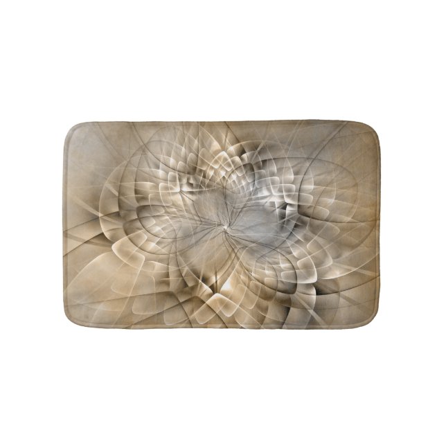 Tapis De Bain Textures d'art fractal moderne abstrait tons de te (Devant)
