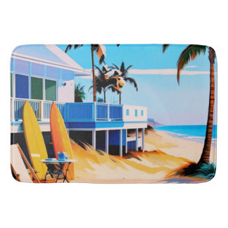 Tapis De Bain Thème de la plage de la salle de bain