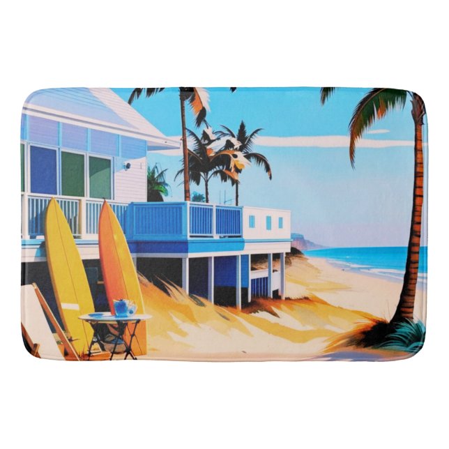 Tapis De Bain Thème de la plage de la salle de bain (Devant)