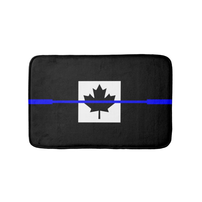 Tapis De Bain Thin Blue Line Accent on Canadian Flag (Devant)