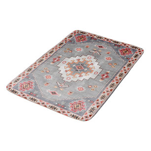 Tapis De Bain Threads intemporels : Patrimoine Boho Geometry mar