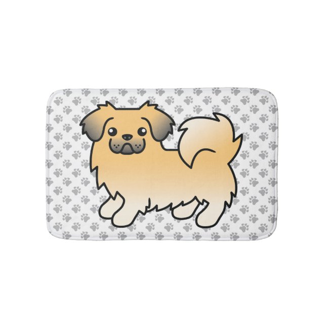 Tapis De Bain Tibétain Spaniel Fawn Sable Chien de Dessin Animé  (Devant)