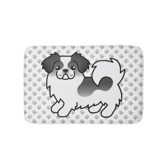 Tapis De Bain Tibétain Spaniel Parti-Coleur Noir Chien Mignon &  (Devant)