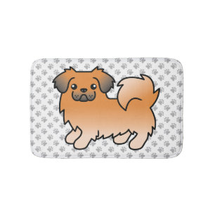 Tapis De Bain Tibétain Spaniel Sable Rouge Chien de Dessin Animé