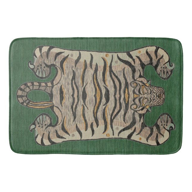 Tapis De Bain Tibétain Tiger Mat Vert (Devant)