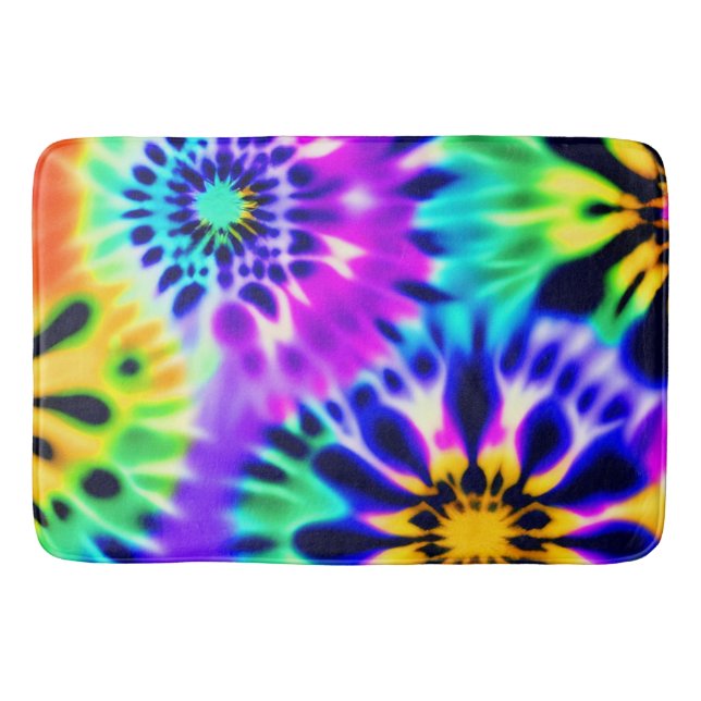 Tapis De Bain Tie Dye Swirling Motif Design (Devant)