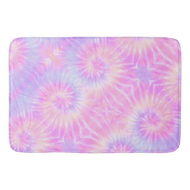 Tapis De Bain Tiedye Pastel Rainbow Spirale Hippie Tie Dye (Devant)