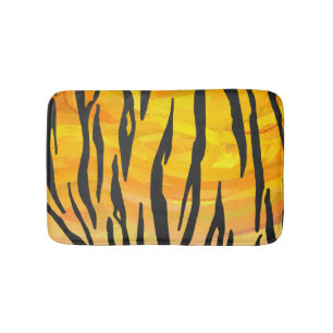 Tapis De Bain Tiger noir et orange