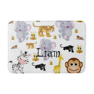 Tapis De Bain Tigre de singe éléphant Salle de bain Mat de bain