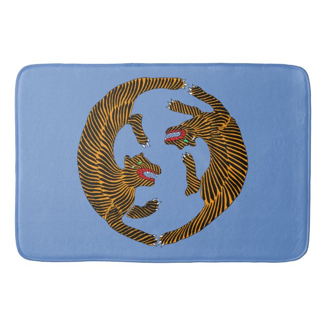 Tapis De Bain Tigres d'art populaire japonais (Devant)