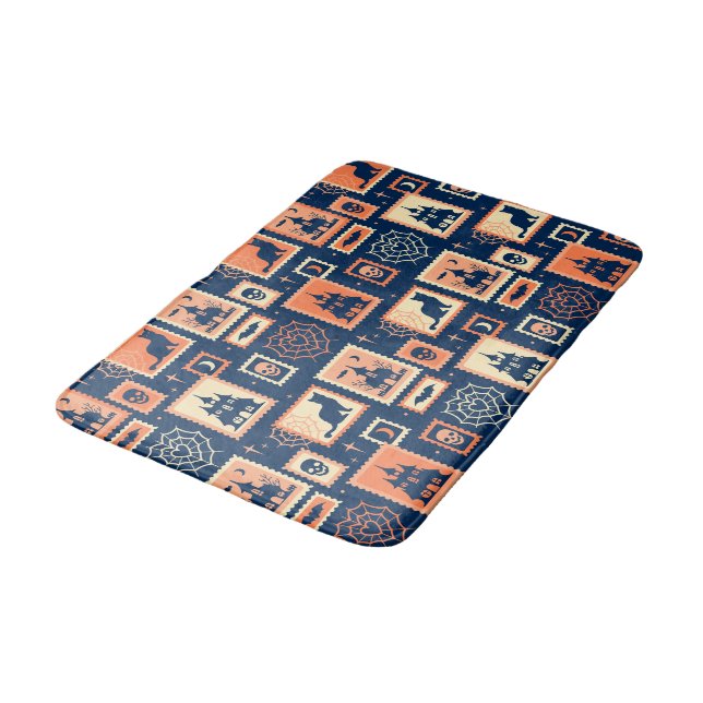 Tapis De Bain Timbres d'artiste Halloween Rétro (Angle)