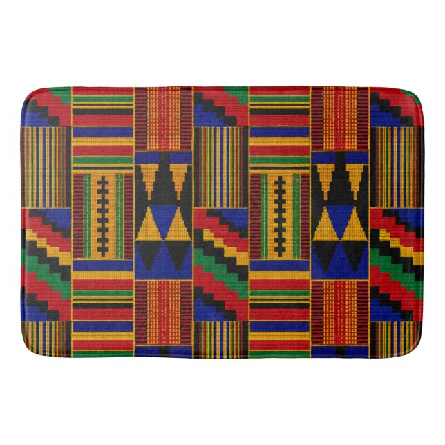 Tapis De Bain Tissu Kente de style africain (Devant)