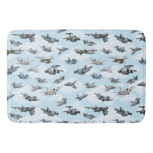 Tapis De Bain Tissu motif des avions de guerre de dessin