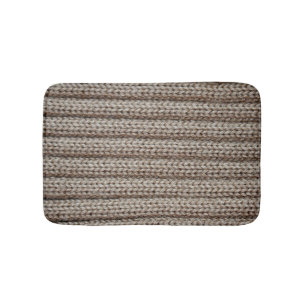 Tapis De Bain Tissu tricoté clair, texture brune.