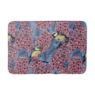 Tapis De Bain Tit birds dans le jardin lilas