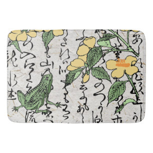 Tapis De Bain Toad de grenouille botanique japonaise du XVIIIe s