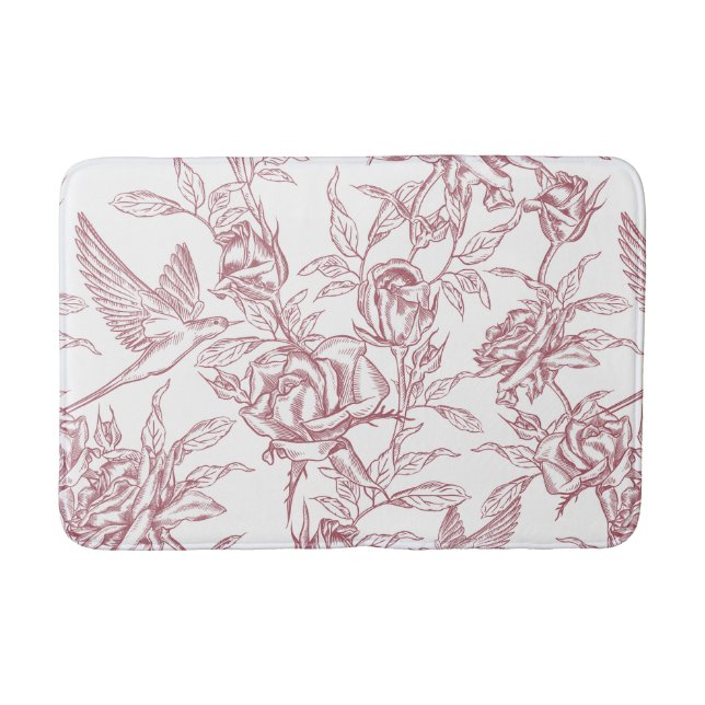 Tapis De Bain Toile de Jouy rouge (Devant)