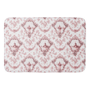 Tapis De Bain Toile florale gravée avec moulin à vent et batea