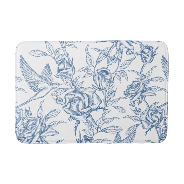 Tapis De Bain Toile française bleue (Devant)