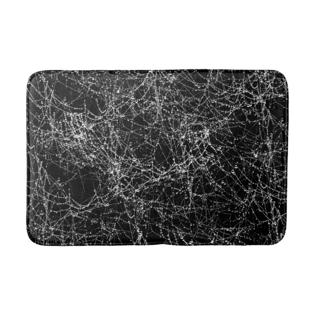 Tapis De Bain Toiles d'araignée noires et argentées Chic Hallowe (Devant)