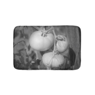 Tapis De Bain Tomates De Jardin En Noir Et Blanc