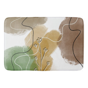 Tapis De Bain Tonalité de la Terre d'extraction botanique