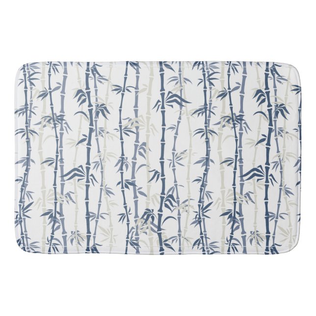 Tapis De Bain Tons de bambou bleu Motif (Devant)