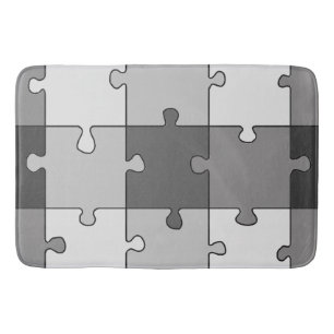 Tapis De Bain Tons de gris de casse-tête