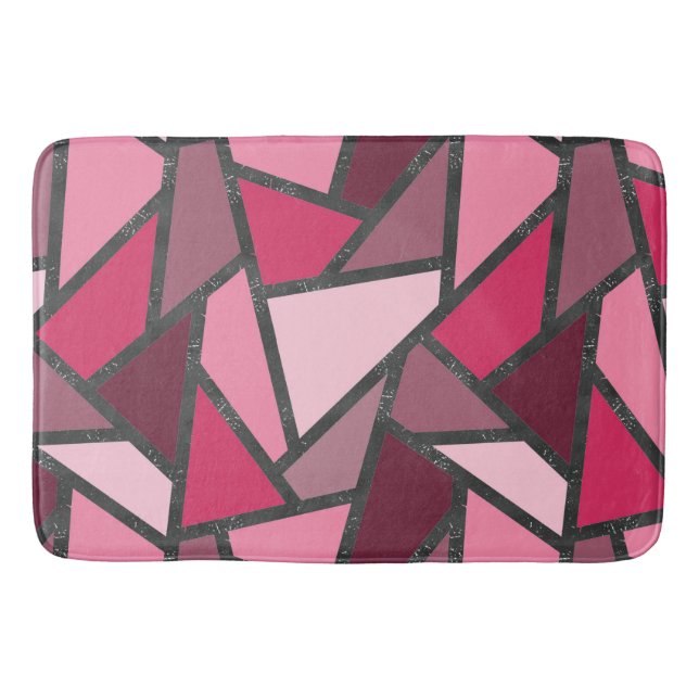 Tapis De Bain Tons de motif en vitrail rose (Devant)