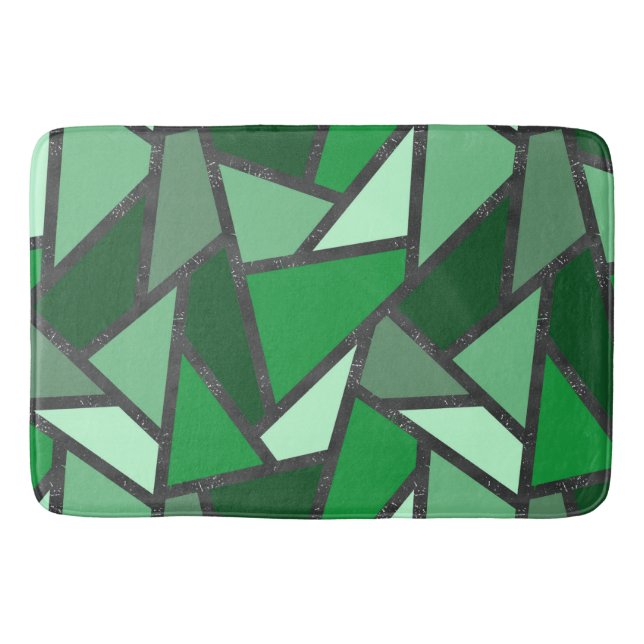 Tapis De Bain Tons de motif en vitrail vert (Devant)