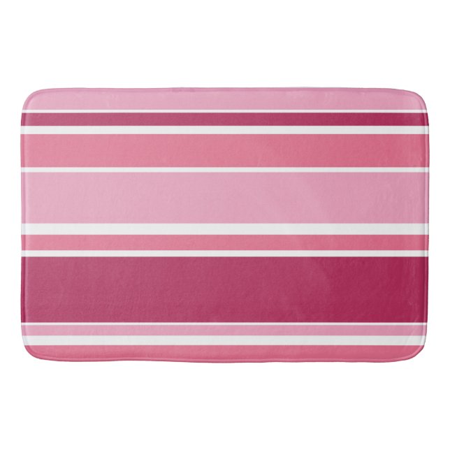 Tapis De Bain Tons de rayures roses (Devant)