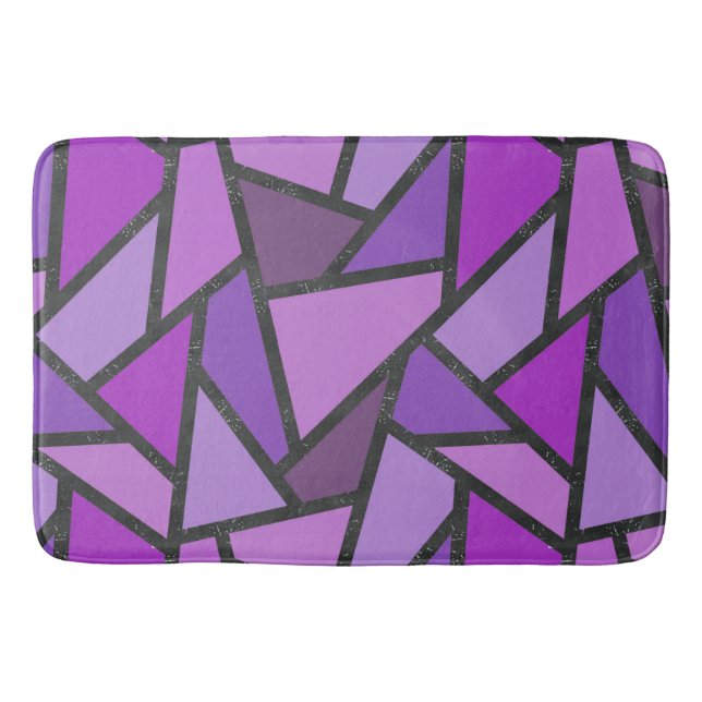 Tapis De Bain Tons de vitrail violet motif (Devant)