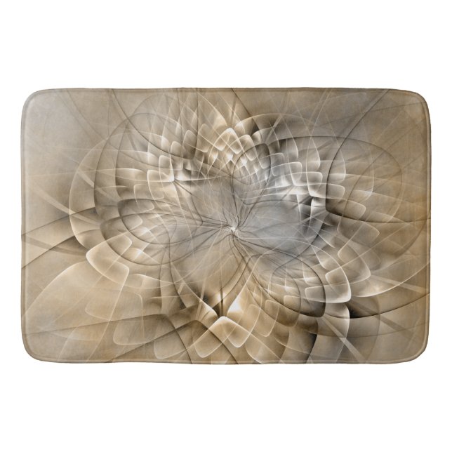 Tapis De Bain Tons Terre Abstrait Art fractal moderne Texture (Devant)