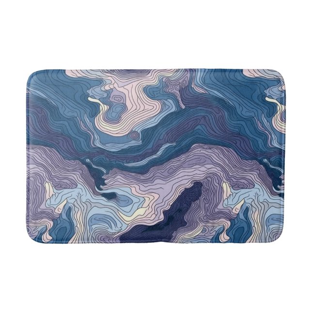 Tapis De Bain Topographie bleue et violette (Devant)